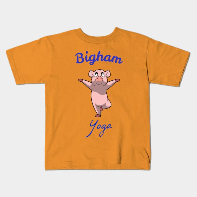 bigham yoga Kids T-Shirt by OldTony